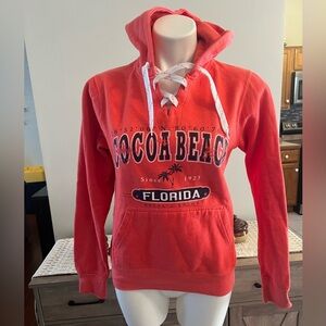 Pacific & Co Cocoa Beach Florida salmon hooded sweatshirt
